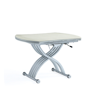 高品质的现代简单可转换可调多用途折叠上下大理石顶圆 Diningtable 咖啡桌集