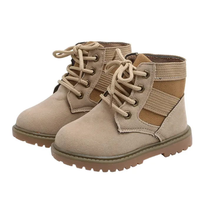 Ks1073 botas de combate estilo militar, crianças lisas, meninos, atacado, preço