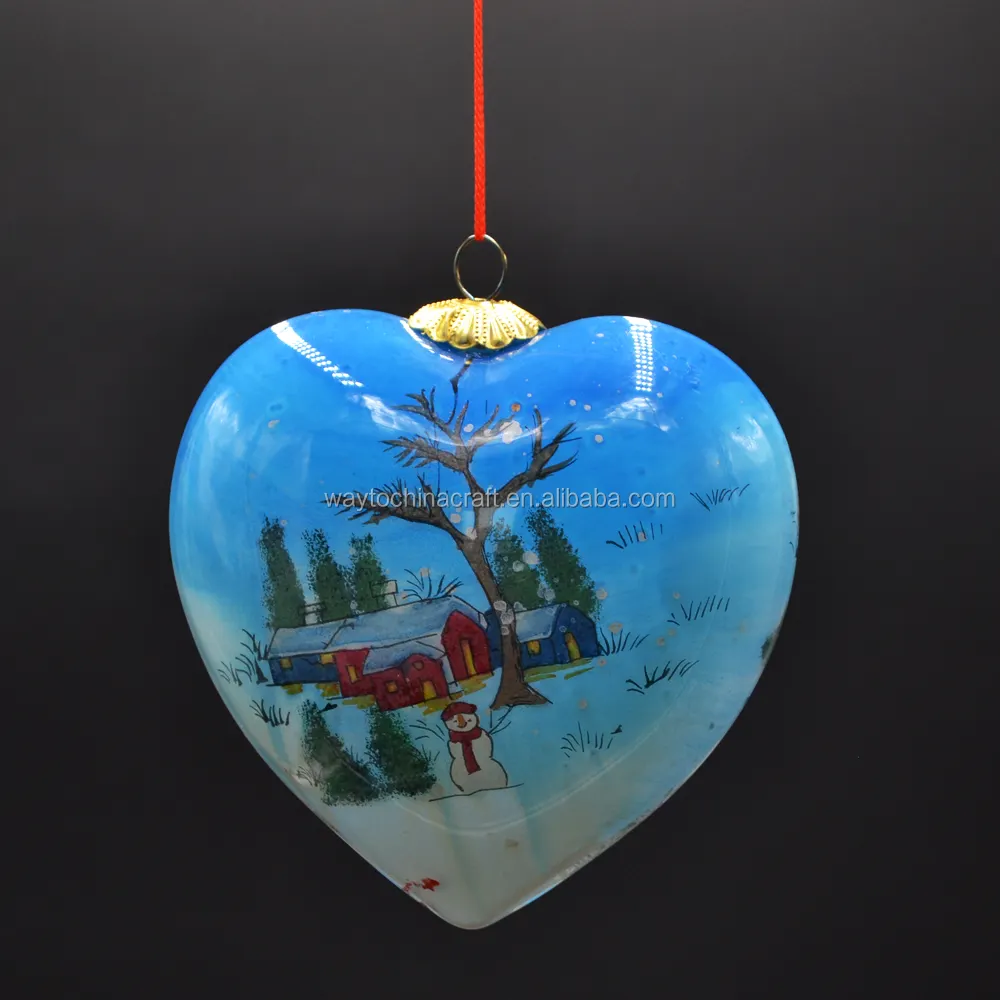 customized inside painting Christmas bauble hand painted by folk artist