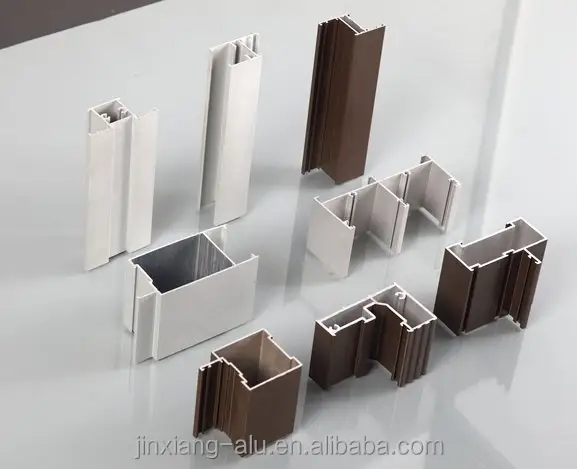 Cor branca peças de janela de alumínio, perfil de alumínio para janelas