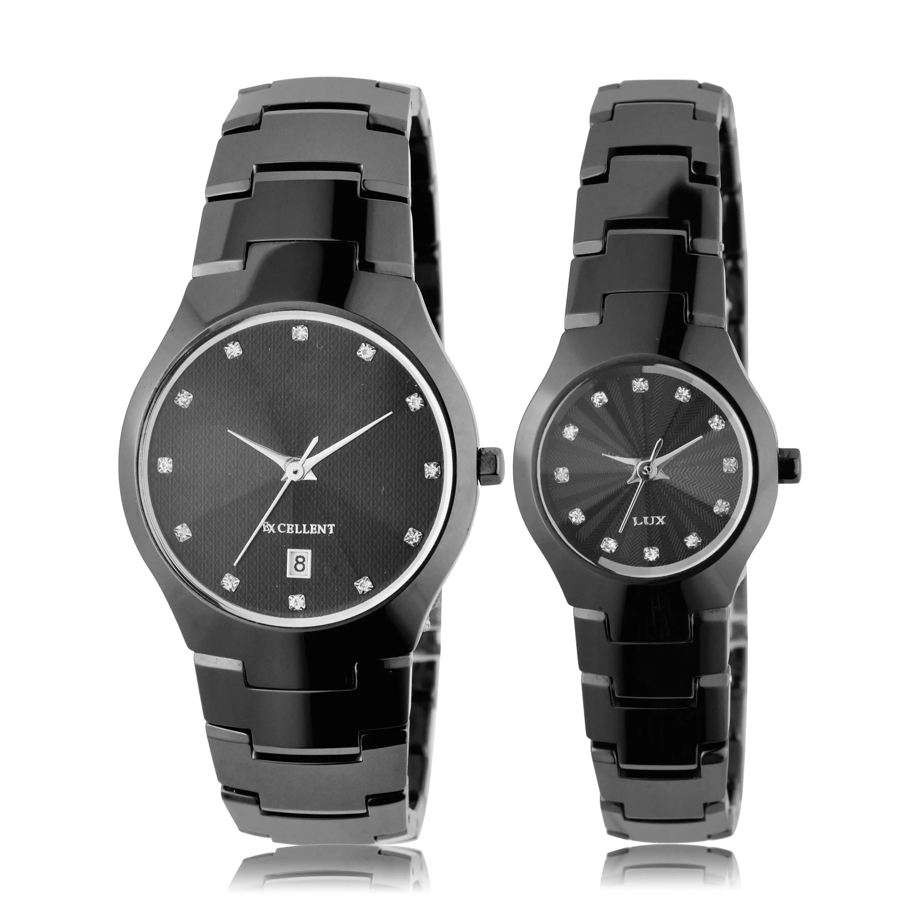 Relógio de quartzo para casal, relógio de quartzo preto de fábrica de oem de alta qualidade