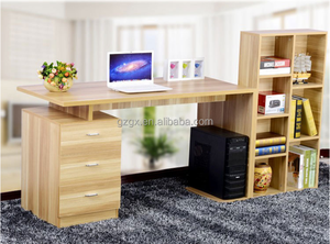 Escritorio individual para ordenador de oficina en casa, estantería de madera, diseño de mesa de estudio, mesa de ordenador escolar para el hogar con estante - Product Image 3