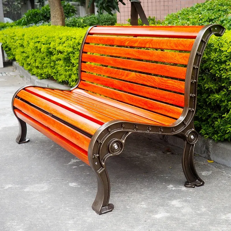 Hot sale carbon fiber with cast aluminum legs long park bench for public