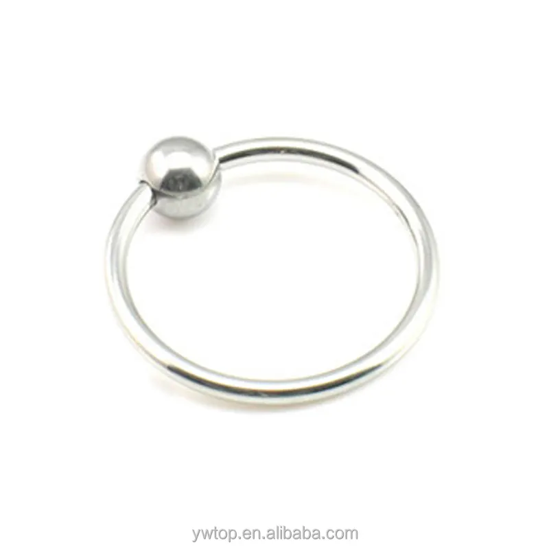 Anillo de pene de acero inoxidable para hombre, anillos de Metal con bola de 10 MM