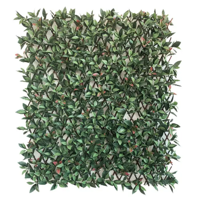 Trelipes expansível de folha de louro, trelipura de folha artificial de salgueiro com malha de folha pe expansora
