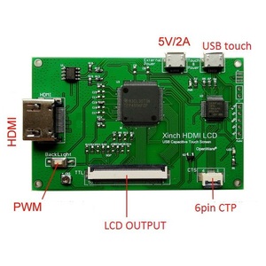 Placa controladora LCD TTL/RGB/LVDS con entrada de pantalla táctil, ajuste PWM, fuente de alimentación de 5V 2A - Product Image 1