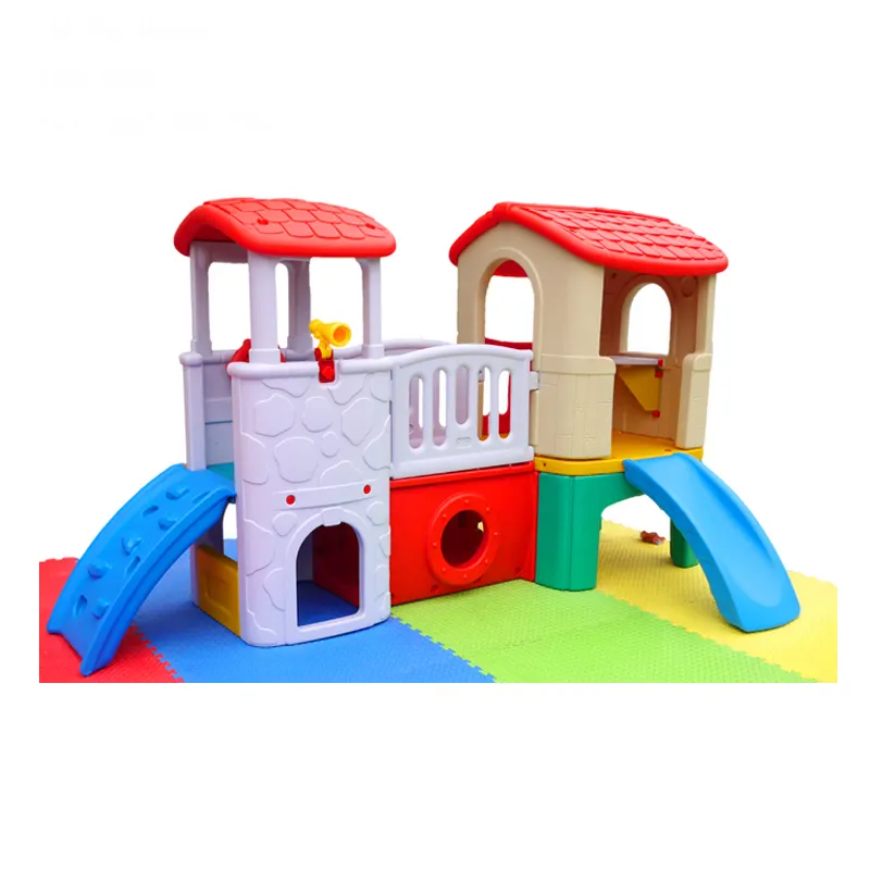 Di colore Scuola Materna Parco Giochi Giocattoli Per Bambini Casa Di Gioco di Plastica Con Scivolo