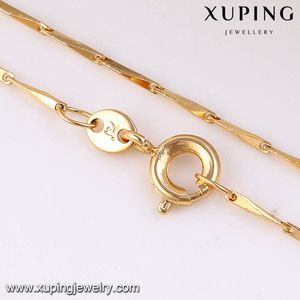 42973 -Xuping תכשיטים 18K זהב צבע פשוט ארוך שרשרת