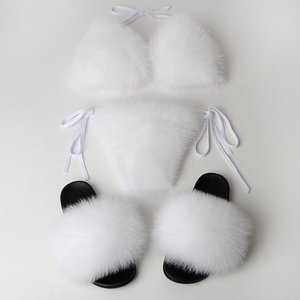 Custom New Sexy Lingerie Xmas Swimwear Sexy Lady Real fox Fur <strong>Underwear</strong> - Product Image 4