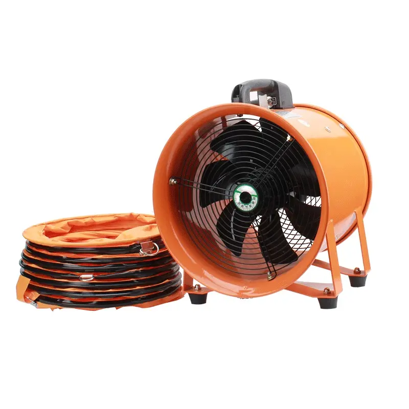 Portable Propeller Axial Ventilator Air Exhaust Fan Cylindrical Ventilating Duct Fan