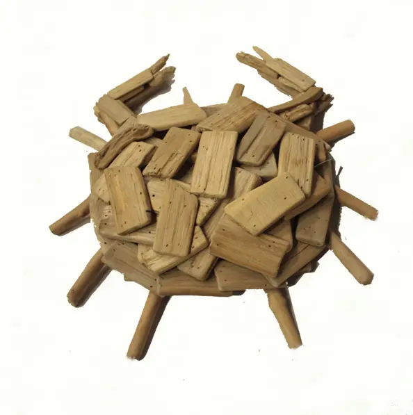 Crabe en bois de décoration animaux, ornements de mer, 100 pièces