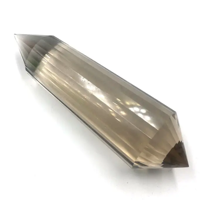 Высокое качество Фогель дымчатый кварц с украшением в виде кристаллов кварца Рейки Исцеление двойной палочка ТОЧКА