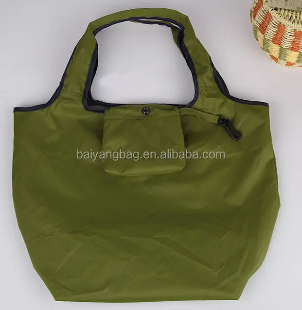 กระเป๋าช็อปปิ้งพับได้ทำจากโพลีเอสเตอร์แบบพกพาขนาดมาตรฐานการออกแบบที่มีสีสัน