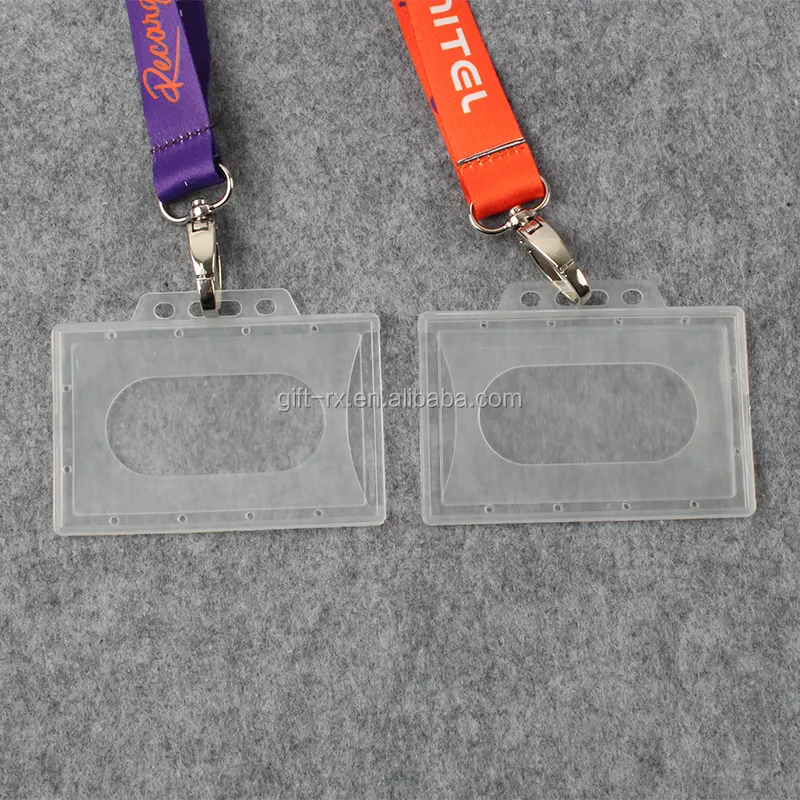 Porta Badge orizzontale verticale in plastica Pp rigida porta Badge rigido per ufficio porta carte di credito porta carte d'identità porta carte orizzontale