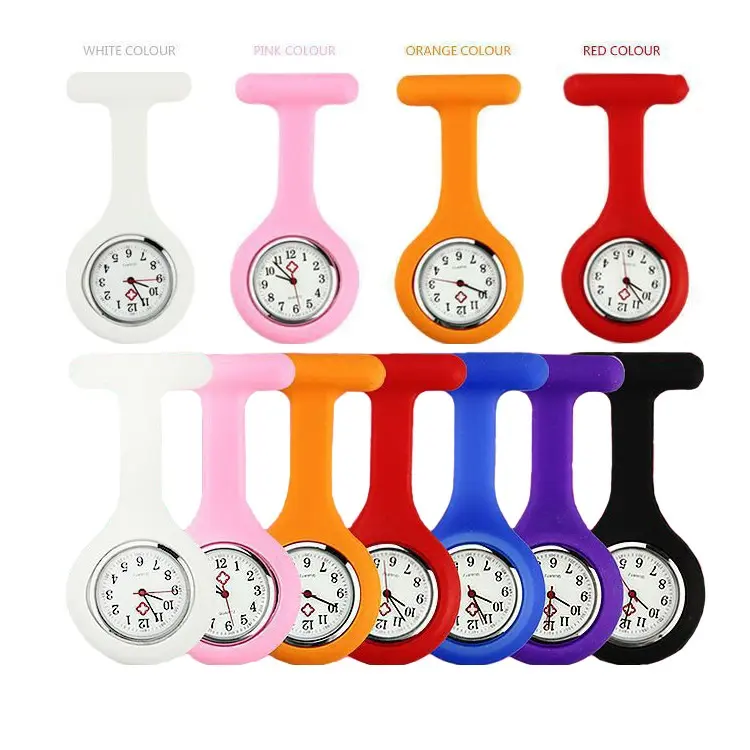 Reloj de bolsillo médico de silicona para enfermera, regalos de Navidad, colorido, Túnica, novedad