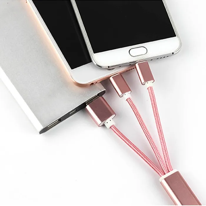 multi charging ports cable with Keyring, 3 in 1 USB Fast Cha