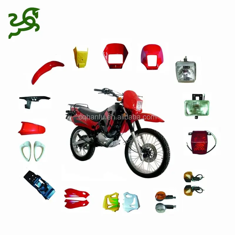 थोक GY125 GY150 GY200 मोटरसाइकिल इंजन स्पेयर पार्ट्स पूरी तरह प्लास्टिक शरीर के अंगों के लिए दक्षिण अमेरिका के बाजार