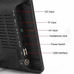 7英寸高分辨率彩色电视，TFT LED DVB-T-T2数字模拟电视可充电便携式电视