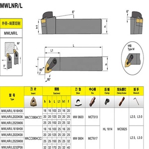 95 度数控车床车削刀具 <span class=keywords><strong>MWLNR</strong></span>/L 1616H06 用于 WNMG 刀片的外部车削刀柄
