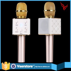Thiết kế mới <span class=keywords><strong>Q7</strong></span> cầm tay condenser karaoke bluetooth micro không dây với loa - Product Image 5