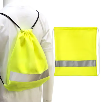 En ucuz moda polyester spor İpli sırt çantası sarı yansıtıcı İpli çanta
