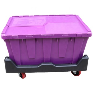 QS 80 Ltrプラスチックネストスタック収納コンテナ収納ボックス外輸送クレート、物流移動用ヒンジ付き蓋付き - Product Image 2