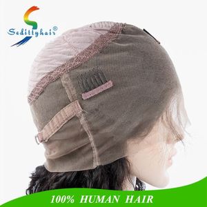 צבע טבעי עמוק גל לא מעובד פרואני בתולה תינוק שיער 100% שיער טבעי תחרה מלאה פאה