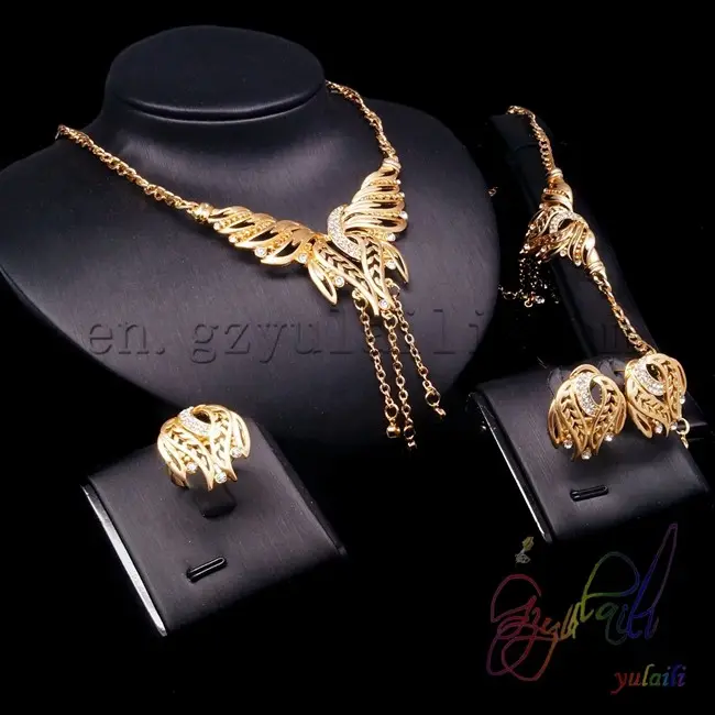 Новейший дизайн, наборы золотых ювелирных украшений для помолвки, модные арабские ювелирные изделия ручной работы