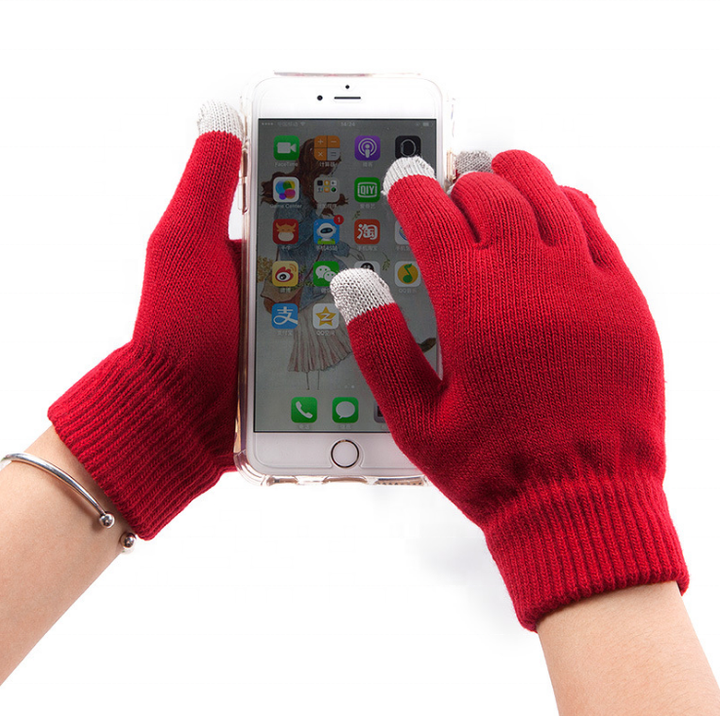 Women Winter Warm Touch Screen Gloves Knitted Soft Elastic Thick Gloves for Cold Weather