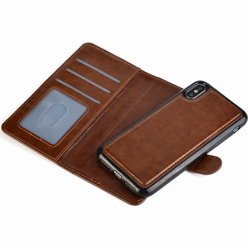 2018 Caseme Terbaik Dilepas Case untuk Alcatel Magnetic Leather Case Dompet Mobile Phone Case untuk Alcatel 1x Berkembang
