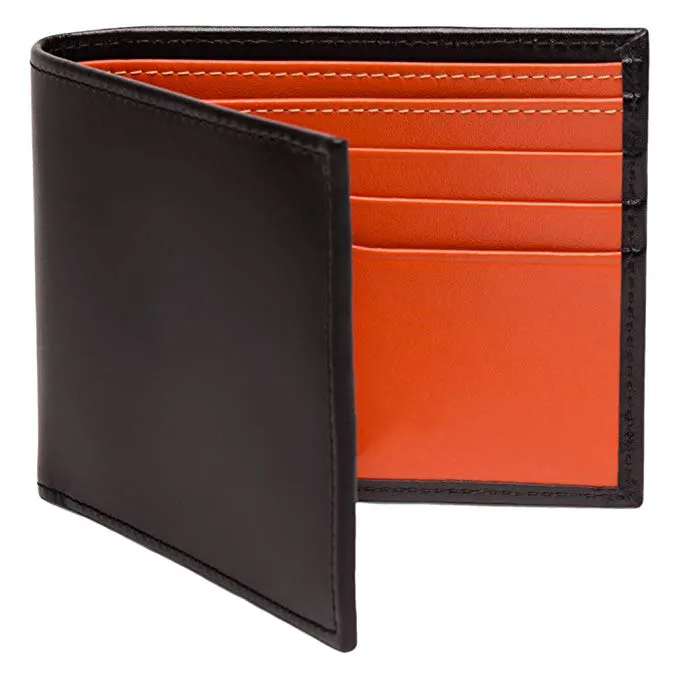 Best selling High Quality Genuine Leather Wallet Men's Sterling Billfold Wallet with 6 Credit Card Slips