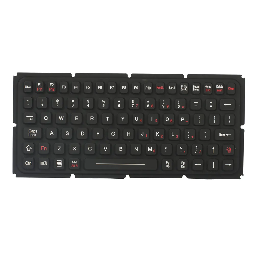 Teclado de goma de silicona Industrial con montaje en Panel retroiluminado resistente IP65 personalizado