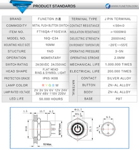 Symbol Light 4 Pin <strong>Push</strong> <strong>Button</strong> Switch, <strong>Push</strong> <strong>Button</strong> <strong>Illuminated</strong> Switch, 16mm <strong>Push</strong> <strong>Button</strong> Price - Product Image 4