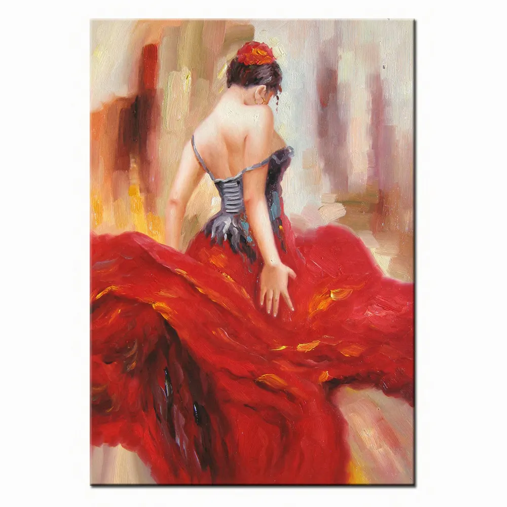 Tela di canapa di arte della parete pittura a olio ballerina di flamenco