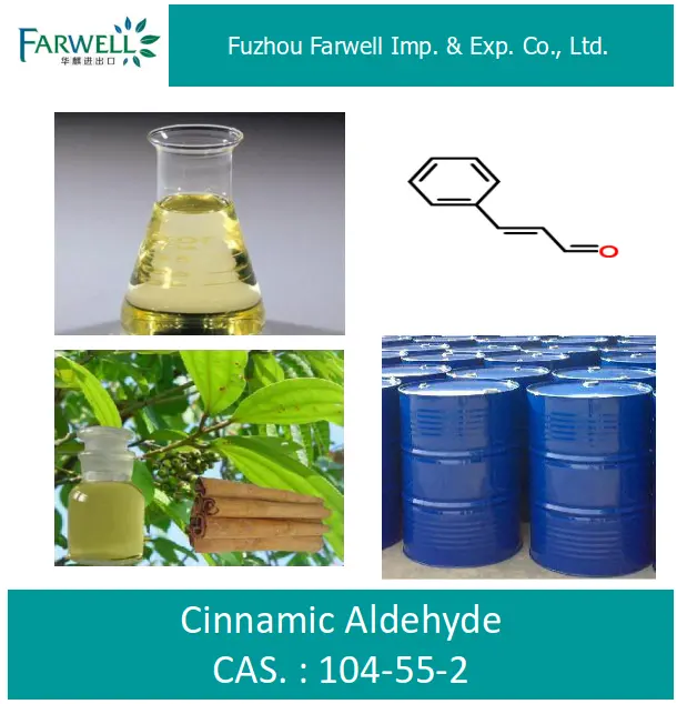 Farwell Cinnamic Aldehyde CAS 104-55-2รสสังเคราะห์และกลิ่นหอมประจำวันรสอุตสาหกรรมที่มีกลิ่นหอมอบเชย