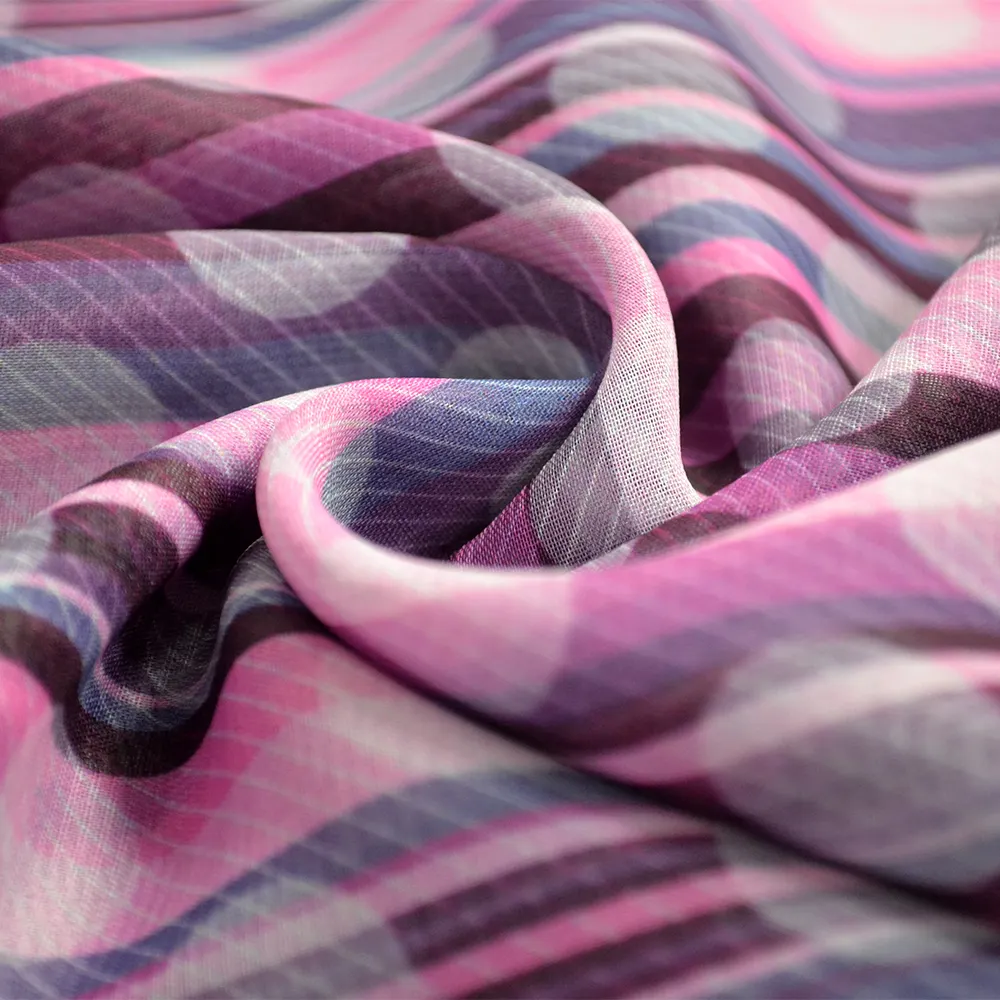 Neue heiße bunte benutzer definierte Muster 3D-gedruckte japanische Chiffon Sarees für Stoff fabrik China
