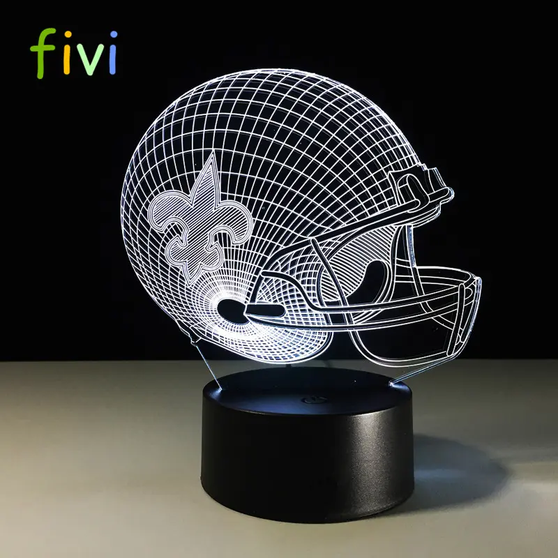 Светодиодный светильник с эффектом 3D для шлема в стиле американского футбола, команды Нью-Орлеана Сэйнтс, домашний декор, настольная лампа для спальни, ночник