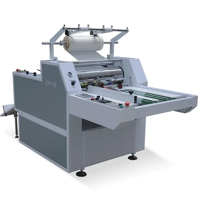 Allelevado AL-QDFM520-máquina de laminación de película caliente neumática, papel de alimentación y corte semiautomático