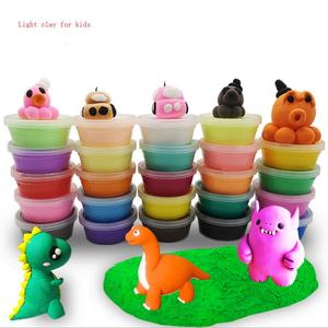 子供のための24色の超超軽量プラスチシンキットDIYポリマークレイモデリングおもちゃ樹脂泥遊び生地ボックス - Product Image 1