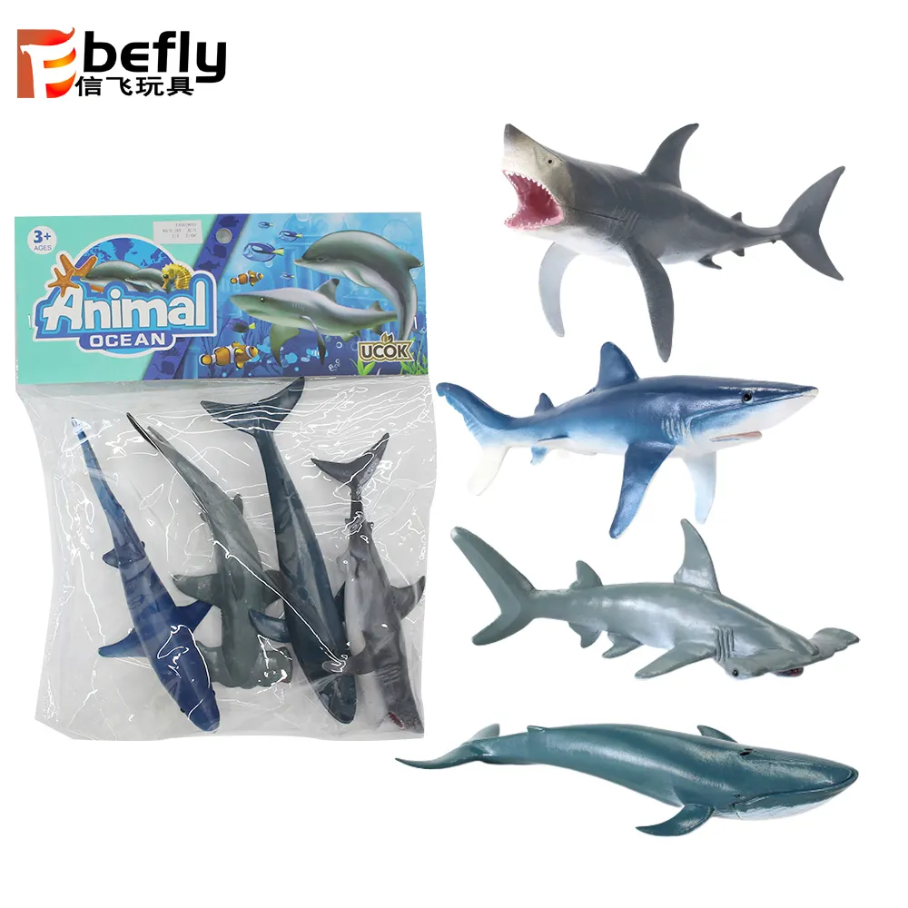 Enfants cadeau de collection en plastique requin mer animaux jouets