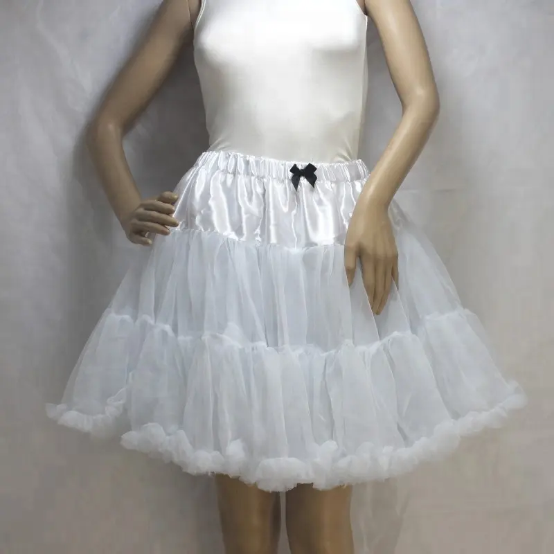 Princesse Super Moelleux Adulte Pettiskirt Gros Femmes Blanc Doux Jupon Tutu