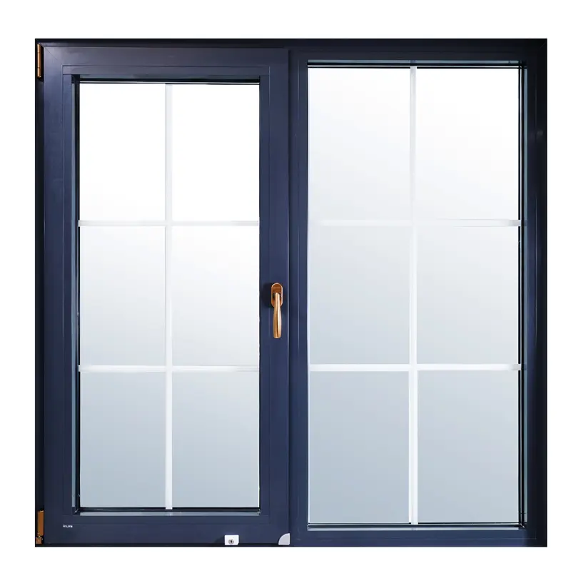 hot sale double glazed aluminum framed casement window with grids 1000mm*1000mm