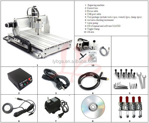 新套装!4轴USB铣床数控6040 Mach3手动路由器，带1500W VFD主轴和自动检查工具USB端口 - Product Image 6