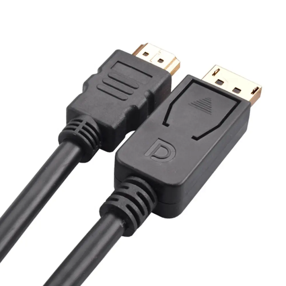 Chapado en oro macho a macho soporte 1080P 144Hz 4K 30Hz 60Hz Digital DisplayPort a HDMI Cable 6FT