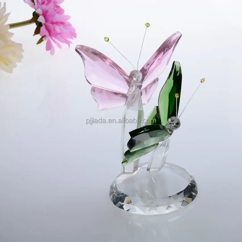 Figuritas de animales de cristal personalizadas, mariposas de colores