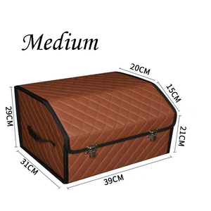 Çok amaçlı Seyahat Bagaj Deri Araba saklama kutusu Katlanabilir Katlanabilir Araba Boot Organizatör Çantası - Product Image 3