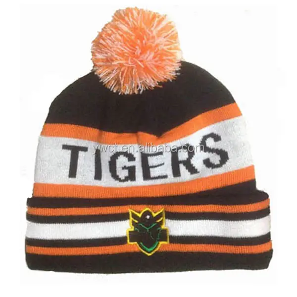 Bonnet Pom Pom, casquette en tricot avec motif en 3d pour Fans de Football, couleurs mélangées, nouvelle collection