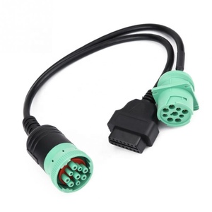 <span class=keywords><strong>OBD</strong></span> J1939 连接器公对 J1939 母和 16 针 OBD2 接口 OBDII Y 分线线用于卡车 <span class=keywords><strong>GPS</strong></span> 跟踪