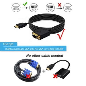 1.8m <strong>HDMI</strong> Male <strong>Input</strong> to VGA Male <strong>Output</strong> Video Converter Adapter Cable <strong>Laptop</strong> to Monitor
