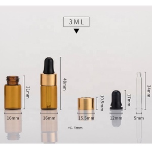 批发 1毫升 2毫升 3毫升 5毫升玻璃滴管瓶与滴管精油 - Product Image 4